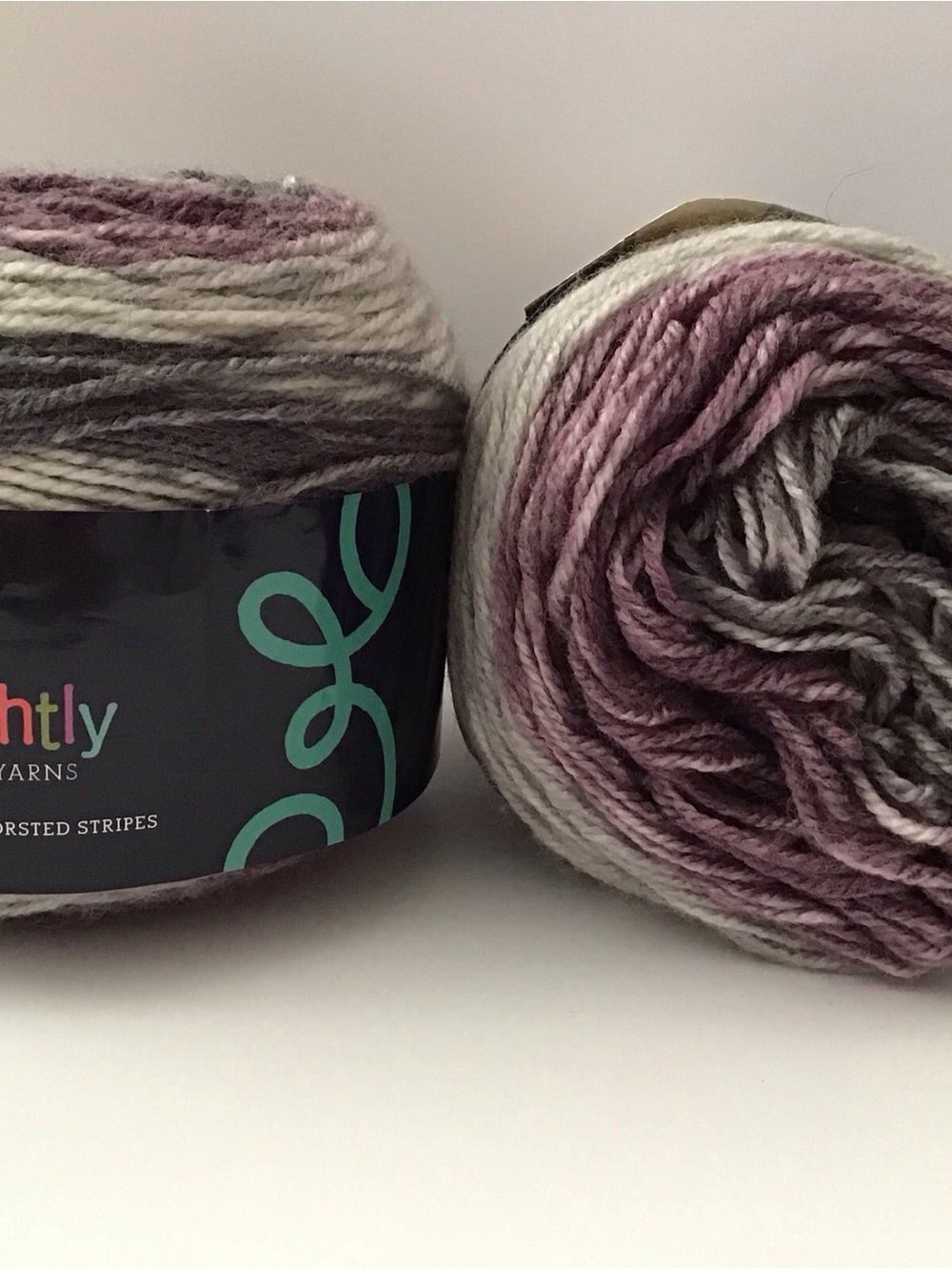 Sprightly Gradient Lavender & Gray Yarn - 1-2/3 Cakes - Self-Striping Skeins